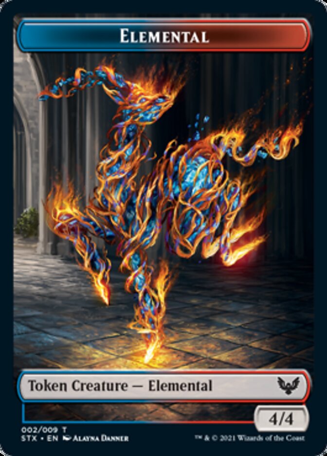 Elemental // Rowan, Scholar of Sparks Emblem Double-Sided Token [Strixhaven: School of Mages Tokens] | Boutique FDB TCG