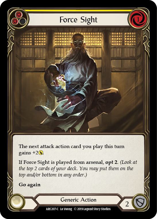 Force Sight (Yellow) [ARC207-C] (Arcane Rising)  1st Edition Normal | Boutique FDB TCG