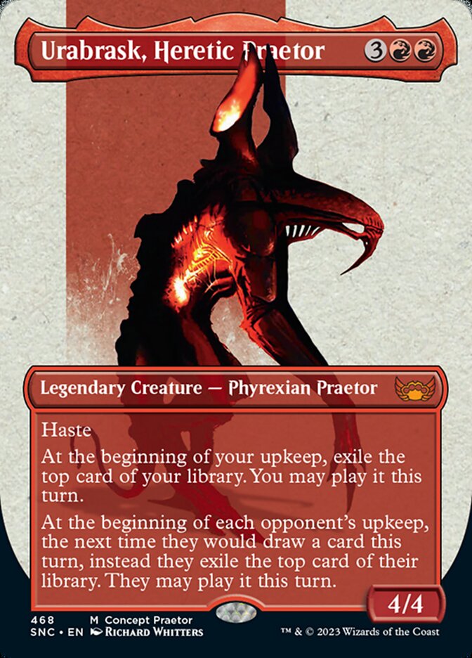 Urabrask, Heretic Praetor (Borderless Concept Praetors) [Phyrexia: All Will Be One] | Boutique FDB TCG