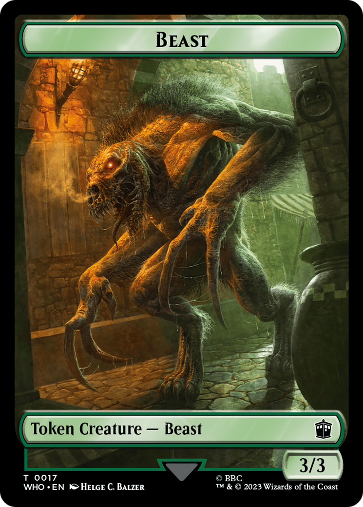 Soldier // Beast Double-Sided Token [Doctor Who Tokens] | Boutique FDB TCG