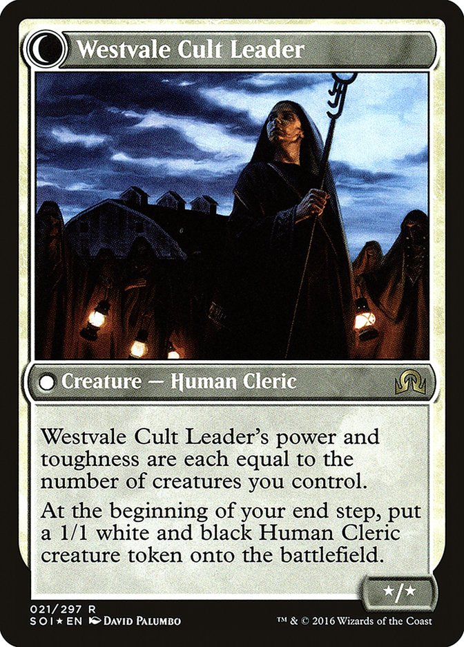 Hanweir Militia Captain // Westvale Cult Leader [Shadows over Innistrad Prerelease Promos] | Boutique FDB TCG