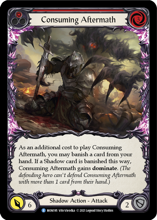 Consuming Aftermath (Red) [MON195-RF] (Monarch)  1st Edition Rainbow Foil | Boutique FDB TCG