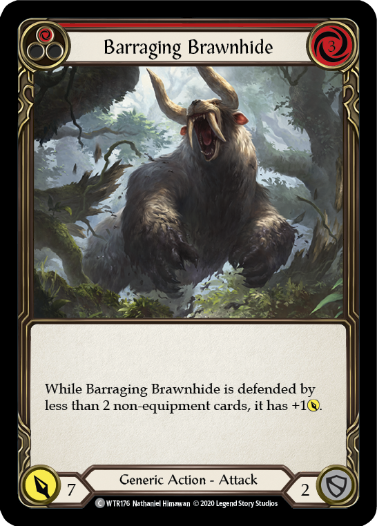Barraging Brawnhide (Red) [U-WTR176] (Welcome to Rathe Unlimited)  Unlimited Normal | Boutique FDB TCG