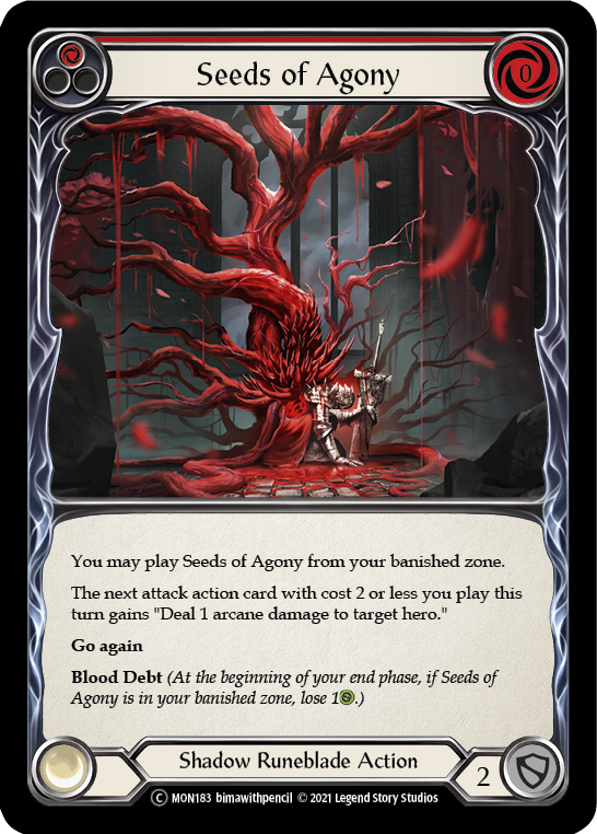 Seeds of Agony (Red) [U-MON183-RF] (Monarch Unlimited)  Unlimited Rainbow Foil | Boutique FDB TCG