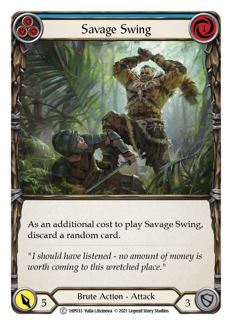 Savage Swing (Blue) [1HP033] (History Pack 1) | Boutique FDB TCG