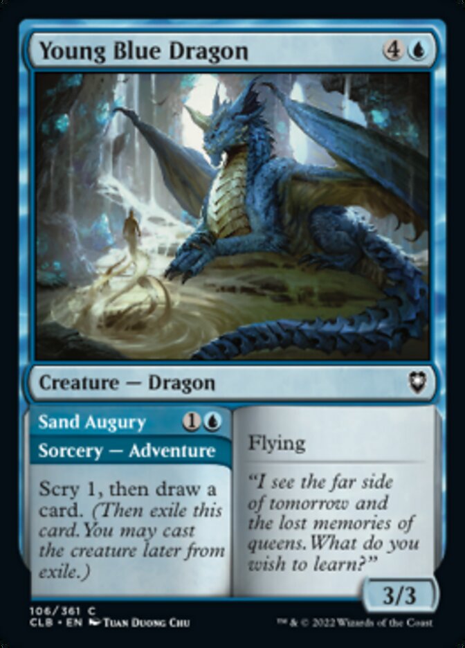 Young Blue Dragon // Sand Augury [Commander Legends: Battle for Baldur's Gate] | Boutique FDB TCG