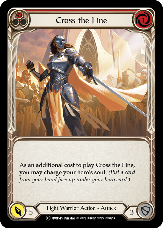 Cross the Line (Red) [U-MON045] (Monarch Unlimited)  Unlimited Normal | Boutique FDB TCG
