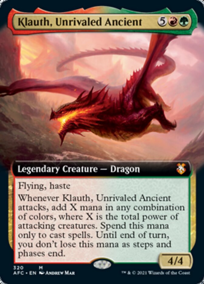 Klauth, Unrivaled Ancient (Extended Art) [Dungeons & Dragons: Adventures in the Forgotten Realms Commander] | Boutique FDB TCG