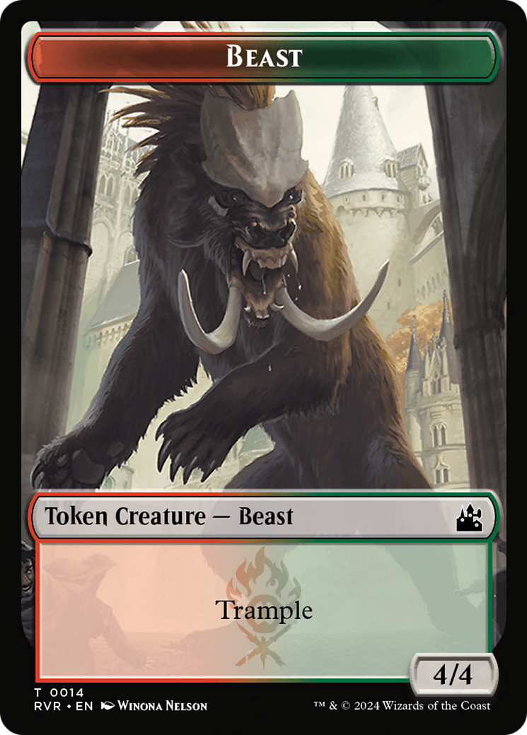 Beast Token [Ravnica Remastered Tokens] | Boutique FDB TCG