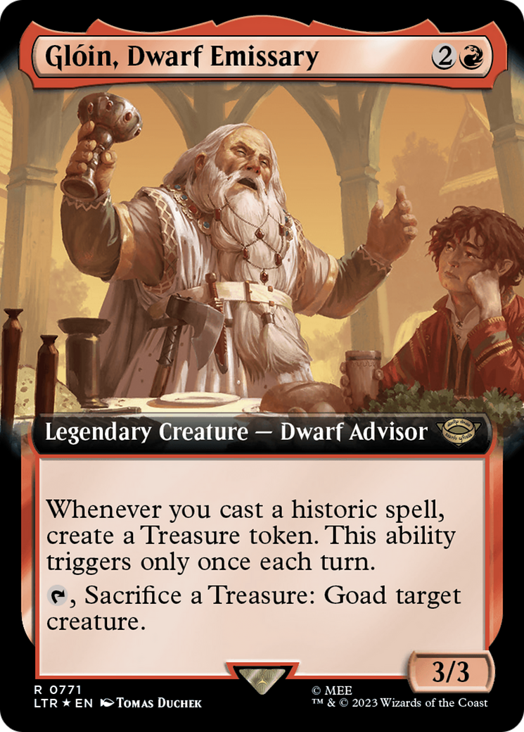 Gloin, Dwarf Emissary (Extended Art) (Surge Foil) [The Lord of the Rings: Tales of Middle-Earth] | Boutique FDB TCG