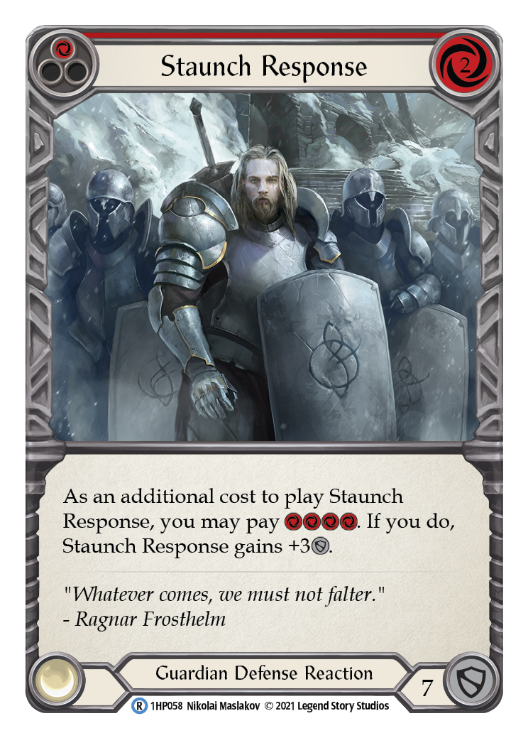 Staunch Response (Red) [1HP058] (History Pack 1) | Boutique FDB TCG