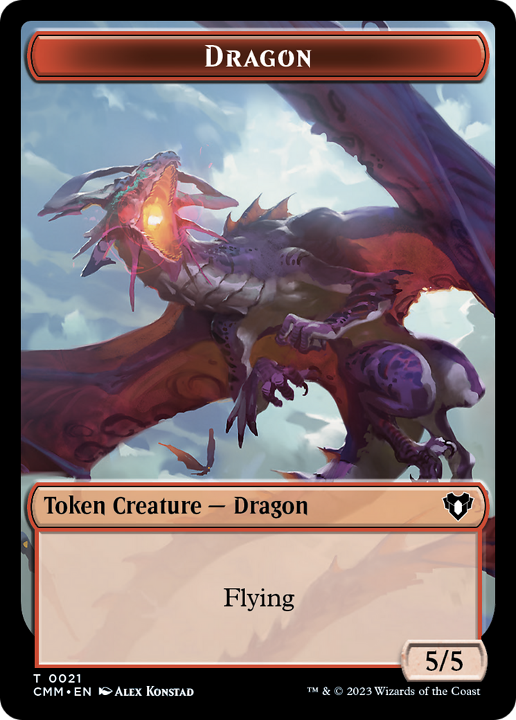 Saproling // Dragon (0021) Double-Sided Token [Commander Masters Tokens] | Boutique FDB TCG