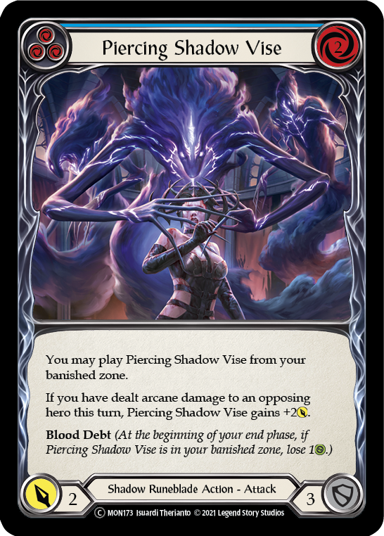 Piercing Shadow Vise (Blue) [U-MON173-RF] (Monarch Unlimited)  Unlimited Rainbow Foil | Boutique FDB TCG