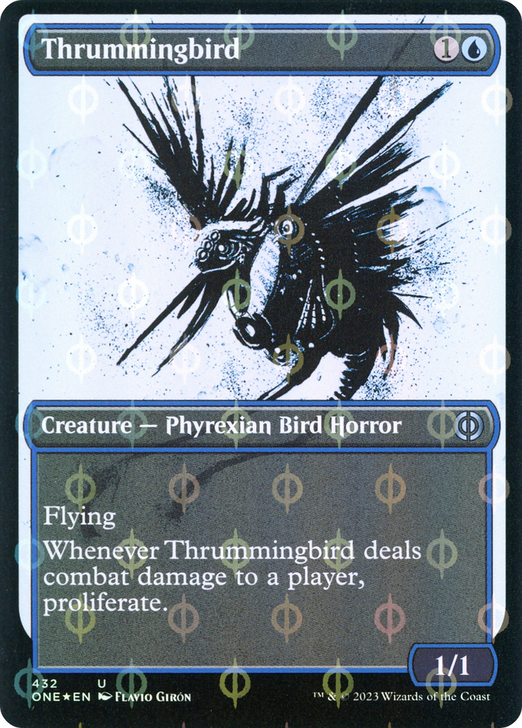 Thrummingbird (Showcase Ichor Step-and-Compleat Foil) [Phyrexia: All Will Be One] | Boutique FDB TCG