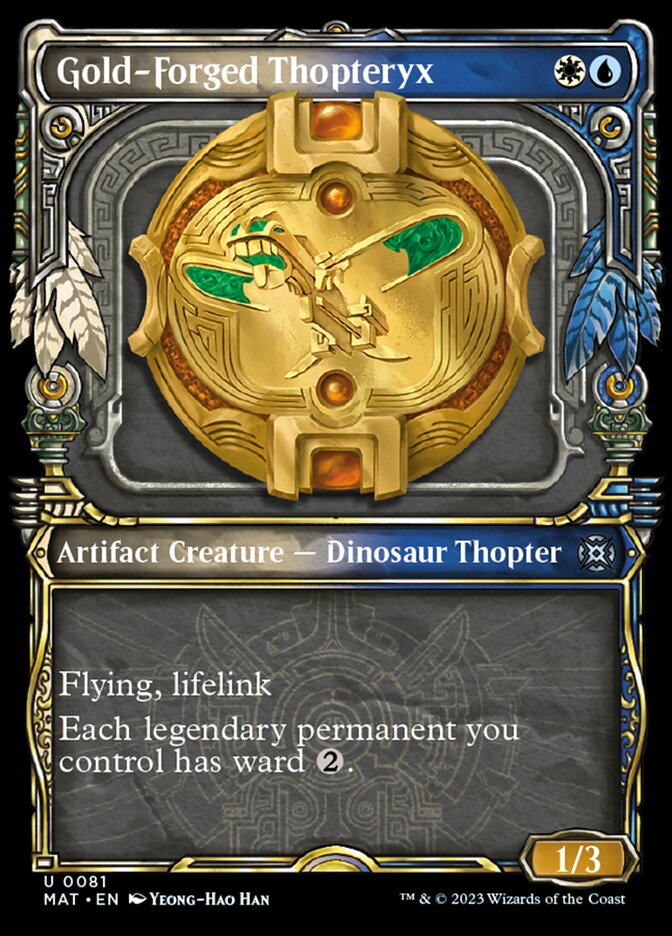 Gold-Forged Thopteryx (Showcase) [March of the Machine: The Aftermath] | Boutique FDB TCG
