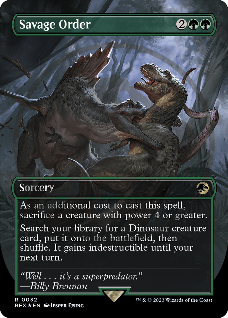 Savage Order Emblem (Borderless) [Jurassic World Collection Tokens] | Boutique FDB TCG
