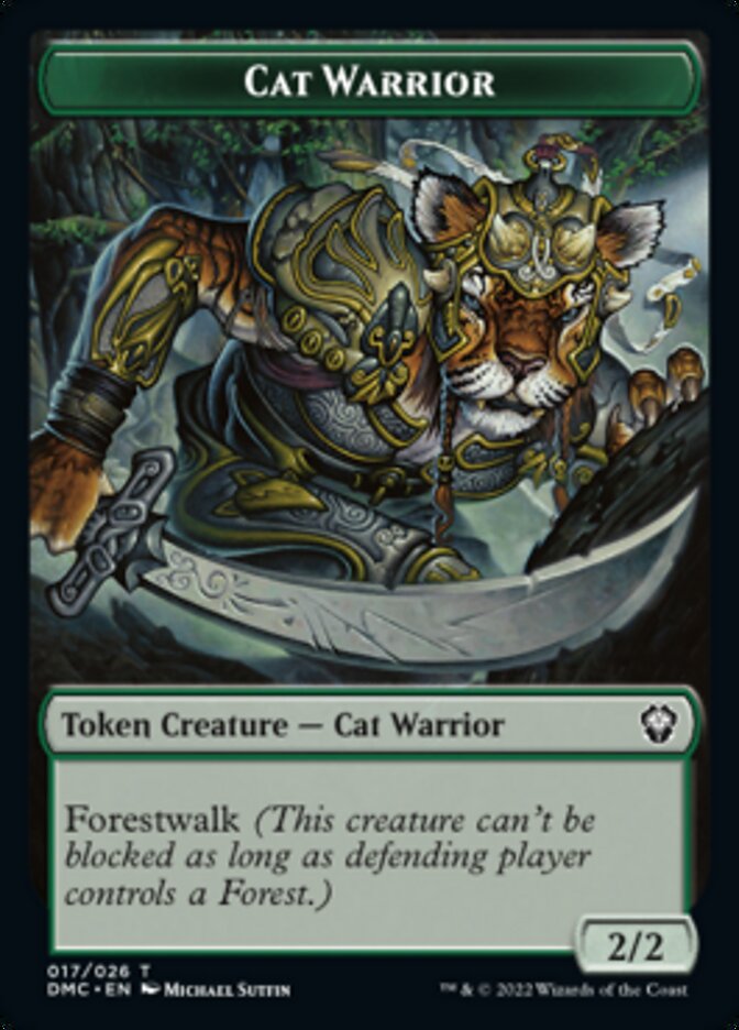 Saproling // Cat Warrior Double-Sided Token [Dominaria United Tokens] | Boutique FDB TCG