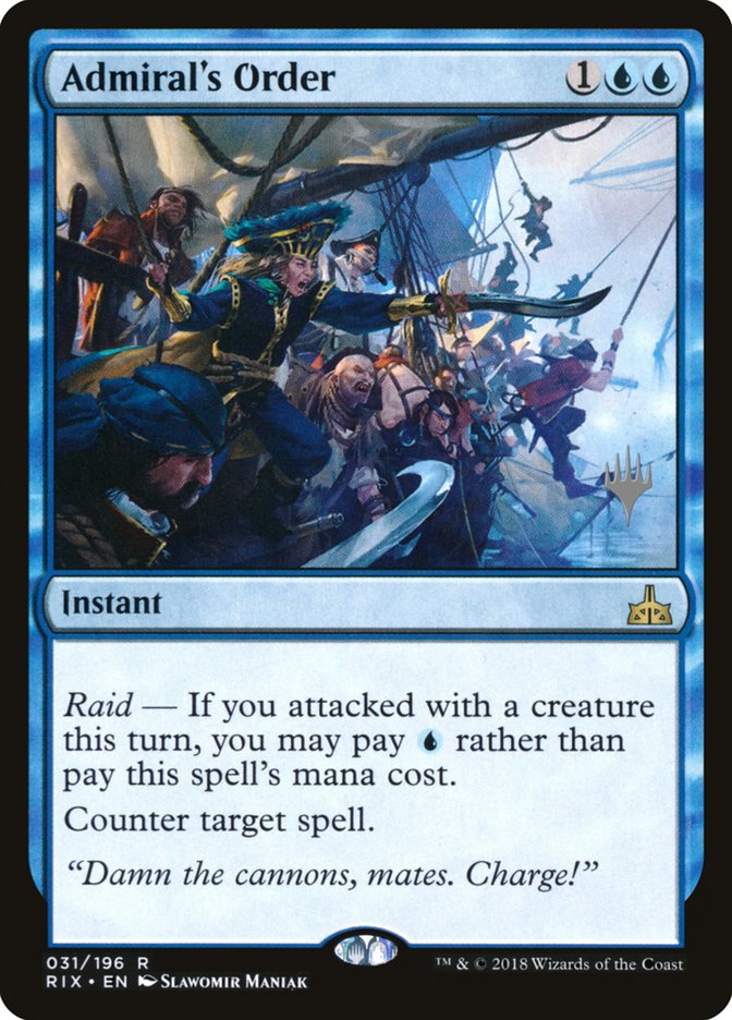 Admiral's Order (Promo Pack) [Rivals of Ixalan Promos] | Boutique FDB TCG