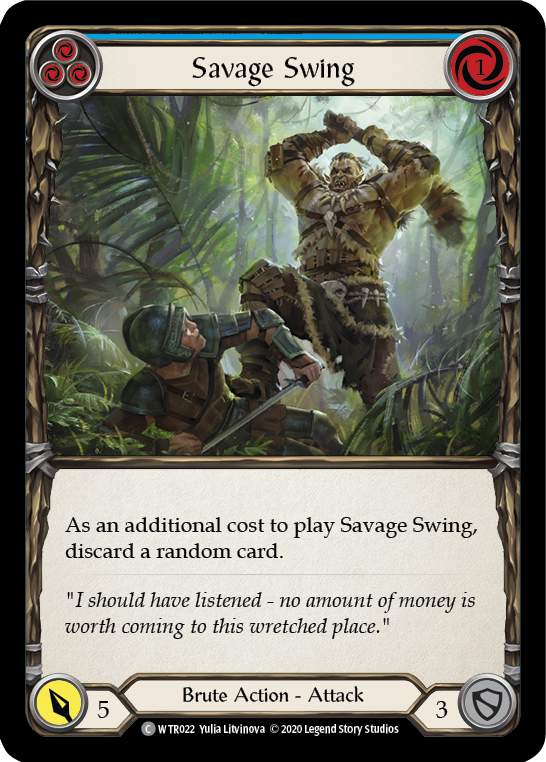 Savage Swing (Blue) [U-WTR022] (Welcome to Rathe Unlimited)  Unlimited Rainbow Foil | Boutique FDB TCG