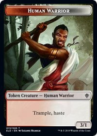 Human Warrior // Food (18) Double-Sided Token [Throne of Eldraine Tokens] | Boutique FDB TCG