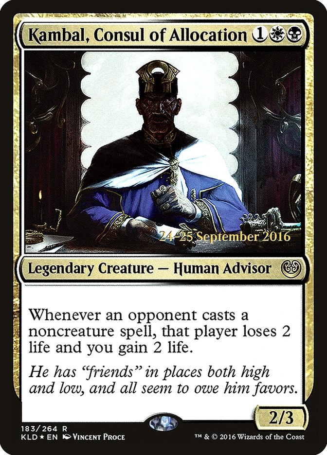 Kambal, Consul of Allocation [Kaladesh Prerelease Promos] | Boutique FDB TCG