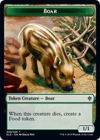 Boar // Food (15) Double-Sided Token [Throne of Eldraine Tokens] | Boutique FDB TCG