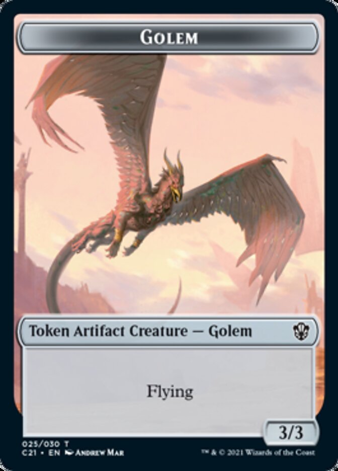 Golem (025) // Thopter Double-Sided Token [Commander 2021 Tokens] | Boutique FDB TCG