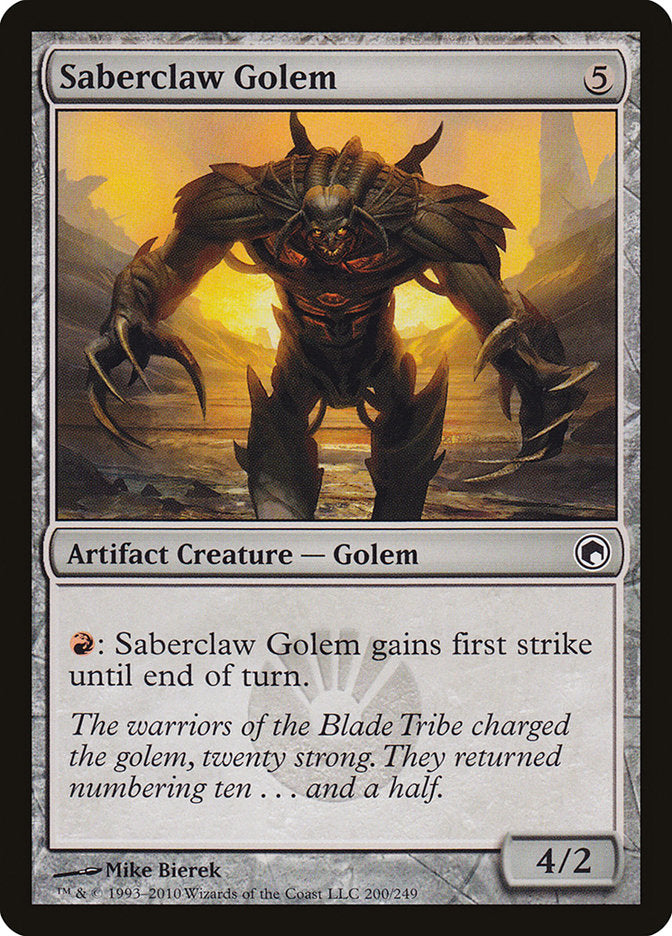 Saberclaw Golem [Scars of Mirrodin] | Boutique FDB TCG