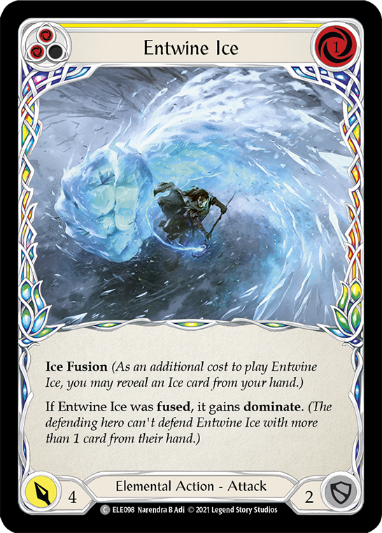 Entwine Ice (Yellow) [ELE098] (Tales of Aria)  1st Edition Rainbow Foil | Boutique FDB TCG