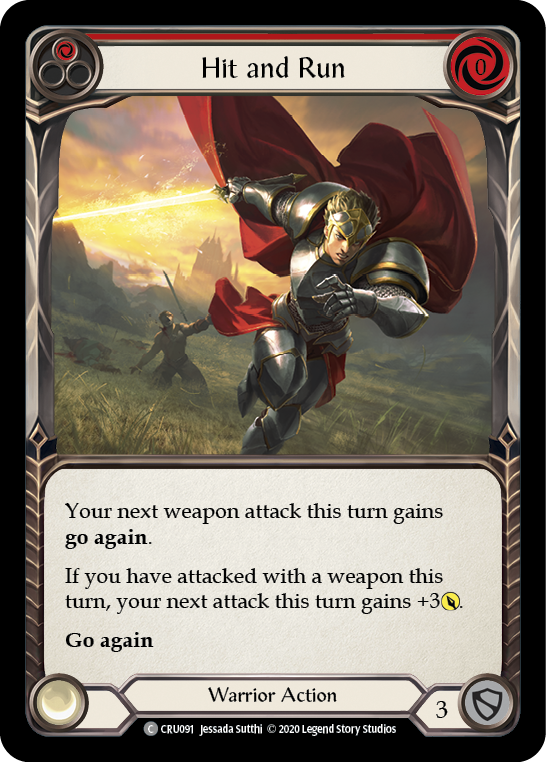 Hit and Run (Red) [CRU091] (Crucible of War)  1st Edition Rainbow Foil | Boutique FDB TCG