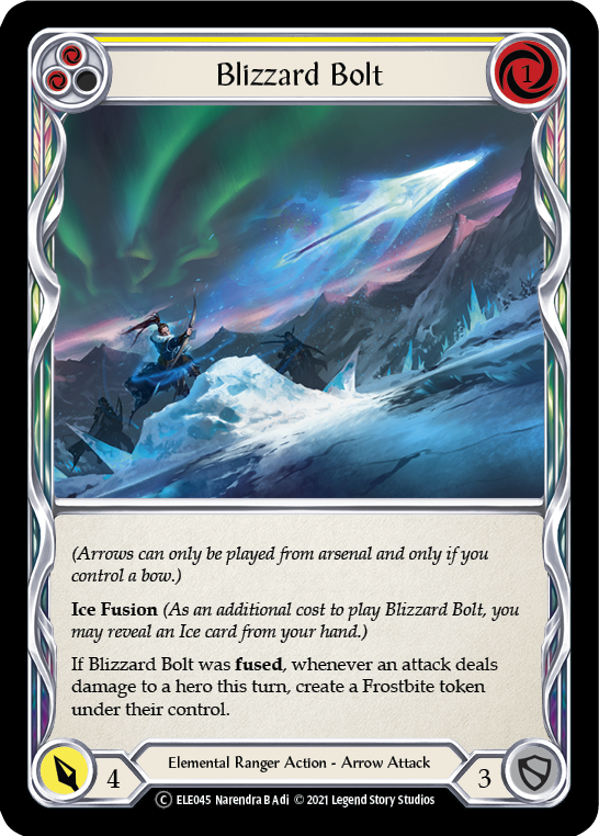 Blizzard Bolt (Yellow) [U-ELE045] (Tales of Aria Unlimited)  Unlimited Rainbow Foil | Boutique FDB TCG