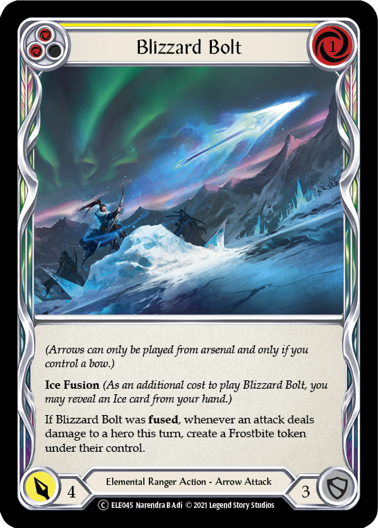 Blizzard Bolt (Yellow) [U-ELE045] (Tales of Aria Unlimited)  Unlimited Normal | Boutique FDB TCG