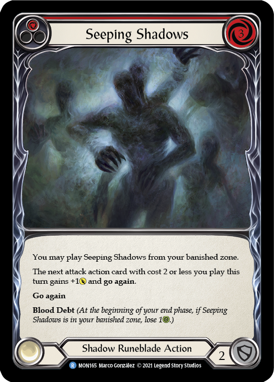 Seeping Shadows (Red) [MON165] (Monarch)  1st Edition Normal | Boutique FDB TCG