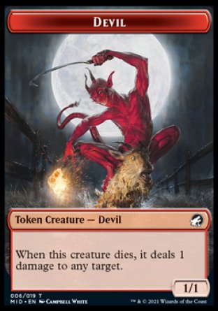 Zombie (005) // Devil Double-Sided Token [Innistrad: Midnight Hunt Tokens] | Boutique FDB TCG