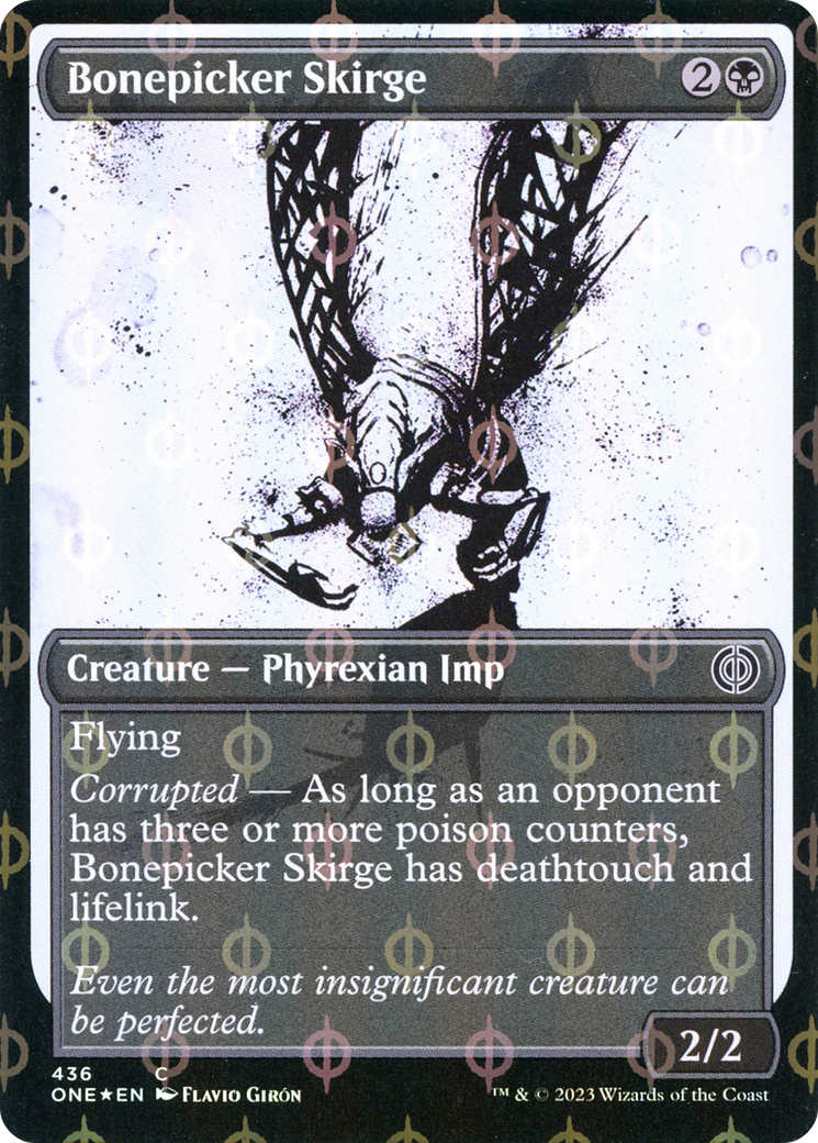 Bonepicker Skirge (Showcase Ichor Step-and-Compleat Foil) [Phyrexia: All Will Be One] | Boutique FDB TCG
