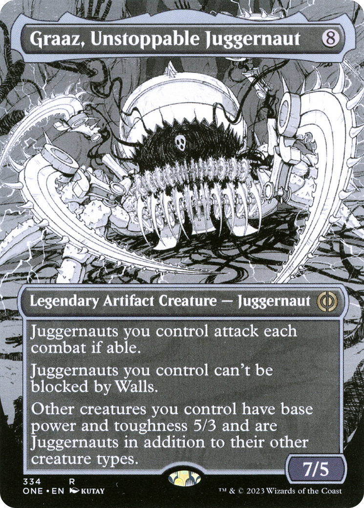 Graaz, Unstoppable Juggernaut (Borderless Manga) [Phyrexia: All Will Be One] | Boutique FDB TCG