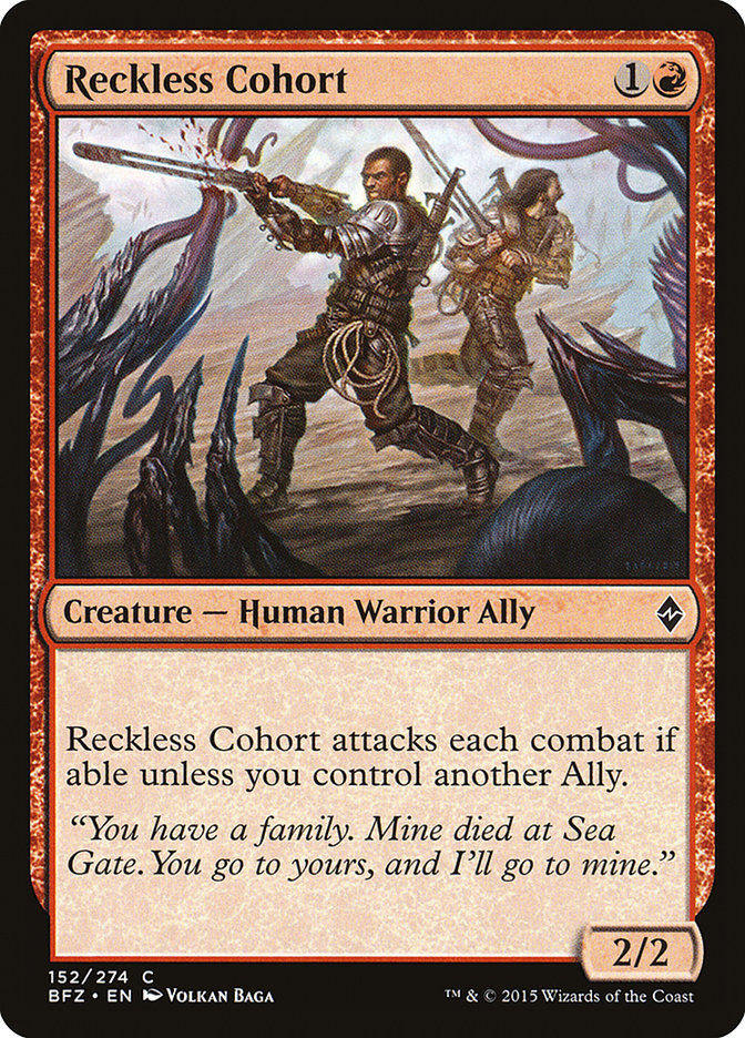 Reckless Cohort [Battle for Zendikar] | Boutique FDB TCG