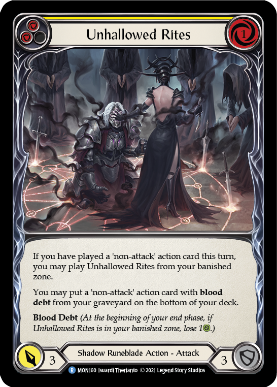 Unhallowed Rites (Yellow) [MON160-RF] (Monarch)  1st Edition Rainbow Foil | Boutique FDB TCG