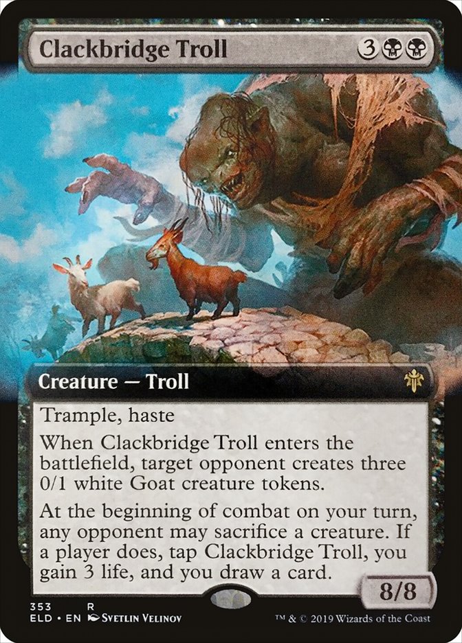 Clackbridge Troll (Extended Art) [Throne of Eldraine] | Boutique FDB TCG