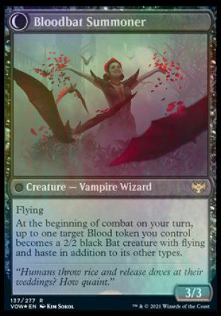 Voldaren Bloodcaster // Bloodbat Summoner [Innistrad: Crimson Vow Prerelease Promos] | Boutique FDB TCG