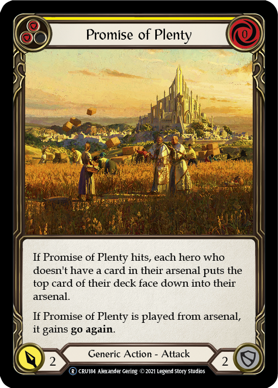 Promise of Plenty (Yellow) [U-CRU184] (Crucible of War Unlimited)  Unlimited Normal | Boutique FDB TCG