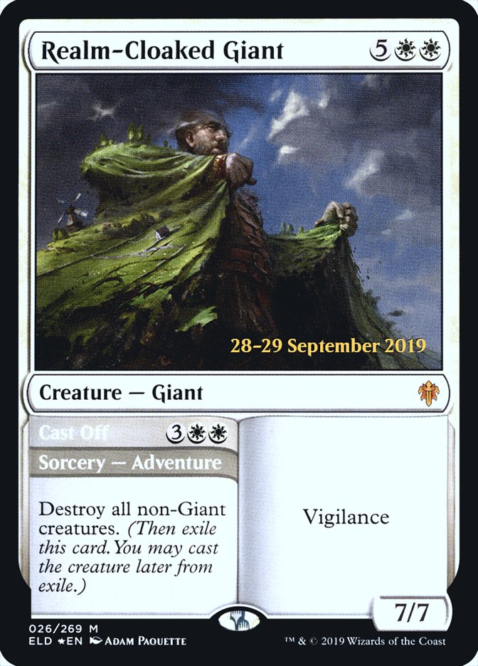 Realm-Cloaked Giant // Cast Off [Throne of Eldraine Prerelease Promos] | Boutique FDB TCG