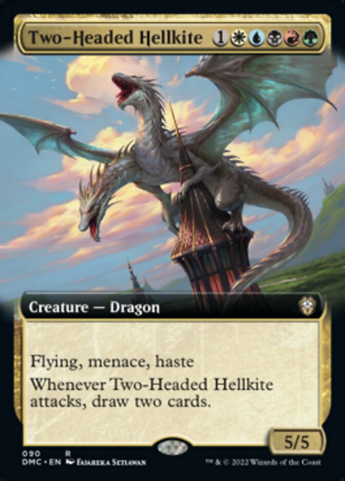 Two-Headed Hellkite (Extended Art) [Dominaria United Commander] | Boutique FDB TCG