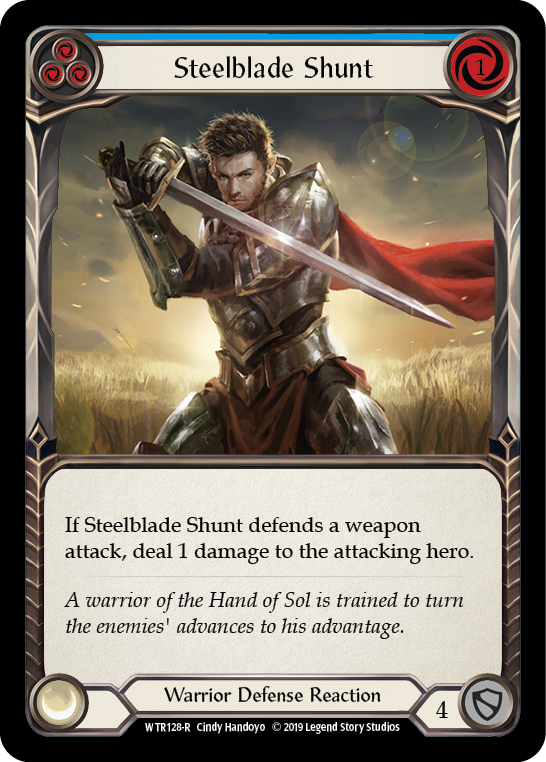 Steelblade Shunt (Blue) [WTR128-R] (Welcome to Rathe)  Alpha Print Rainbow Foil | Boutique FDB TCG