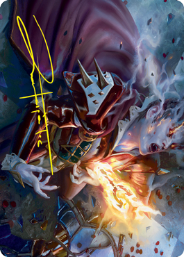 Flame-Blessed Bolt Art Card (Gold-Stamped Signature) [Innistrad: Crimson Vow Art Series] | Boutique FDB TCG