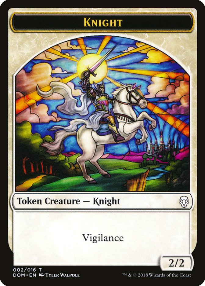 Knight Token (002/016) [Dominaria Tokens] | Boutique FDB TCG