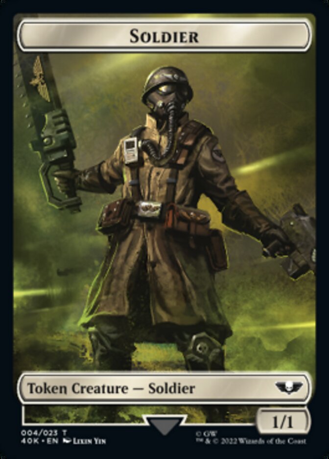 Soldier (004) // Vanguard Suppressor Double-Sided Token (Surge Foil) [Warhammer 40,000 Tokens] | Boutique FDB TCG