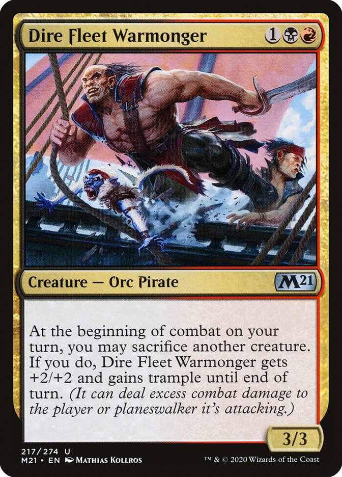 Dire Fleet Warmonger [Core Set 2021] | Boutique FDB TCG