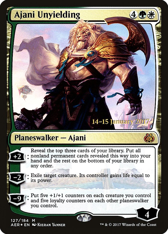 Ajani Unyielding [Aether Revolt Prerelease Promos] | Boutique FDB TCG