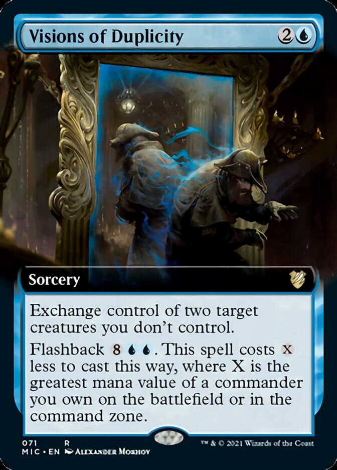 Visions of Duplicity (Extended Art) [Innistrad: Midnight Hunt Commander] | Boutique FDB TCG